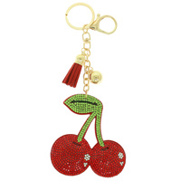 CHERRY TASSEL BAG CHARM KEYCHAIN